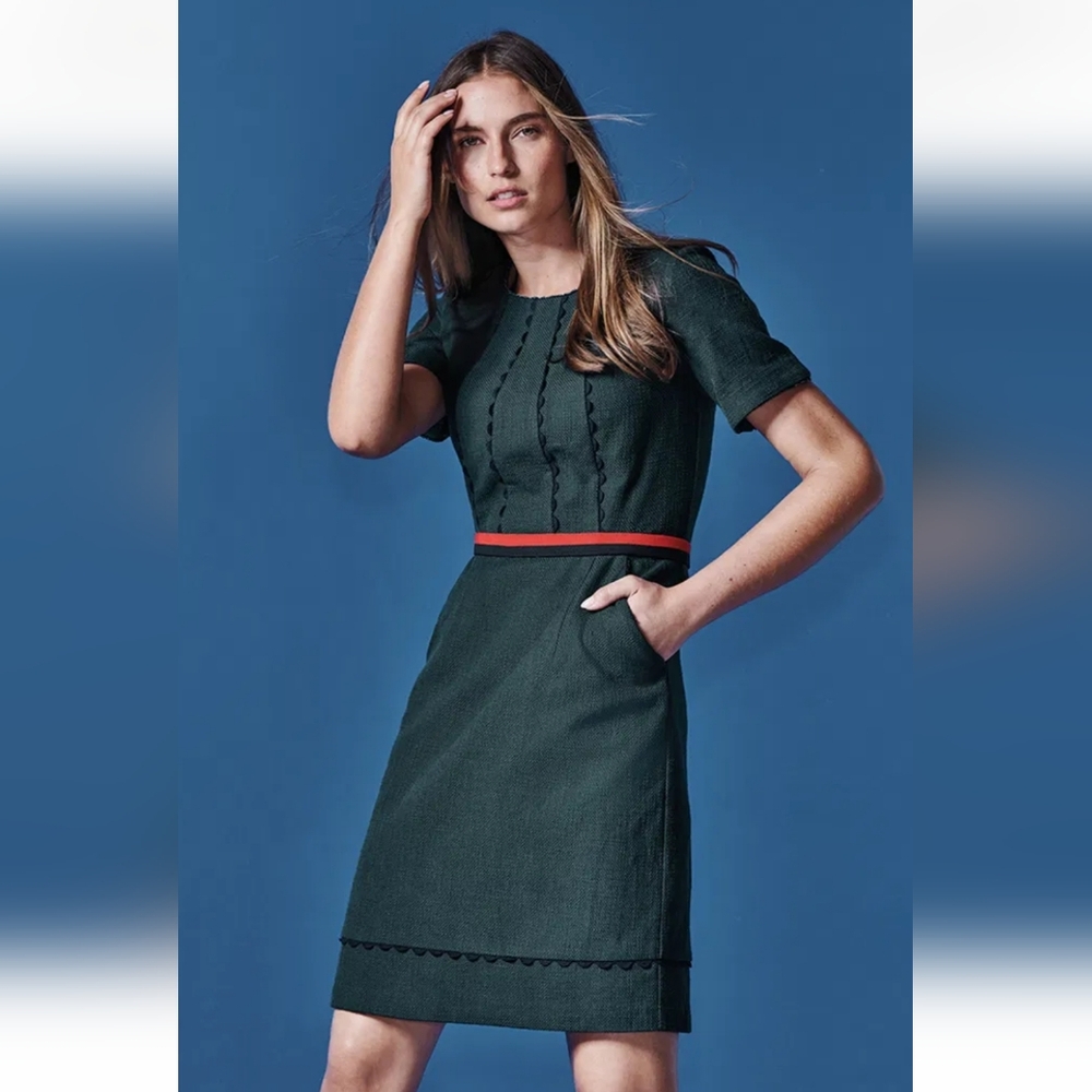 Boden Scallop Jane Textured Dress